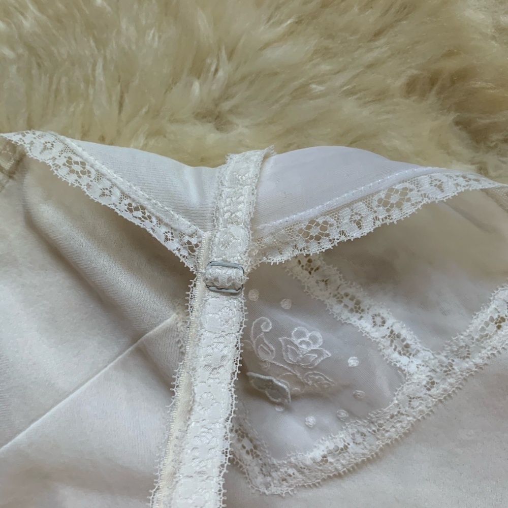 Vintage Lace Lingerie Fitted White Slip Dress S/M - Picture 6 of 11